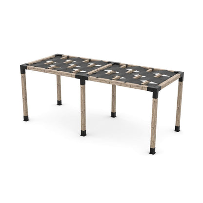 Double Pergola Kit with Wave Shades for 6x6 Wood Posts