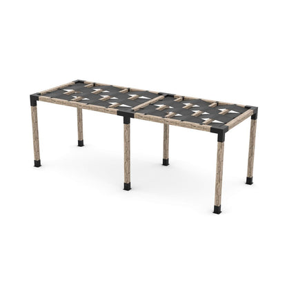 Double Pergola Kit with Wave Shades for 6x6 Wood Posts