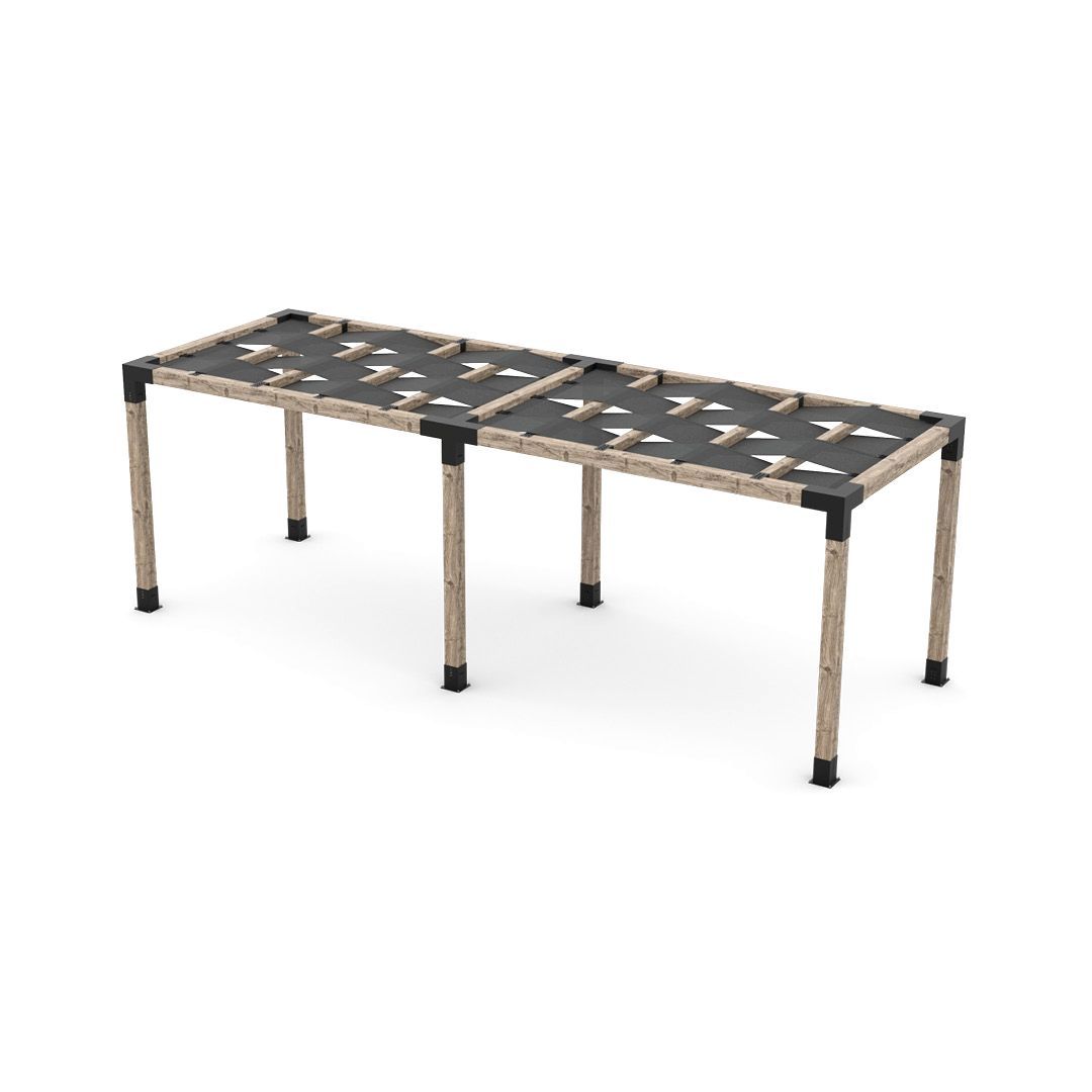 Double Pergola Kit with Wave Shades for 6x6 Wood Posts