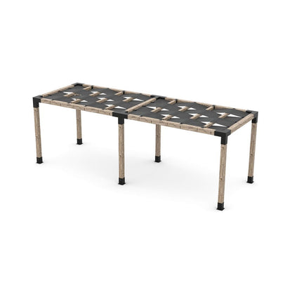 Double Pergola Kit with Wave Shades for 6x6 Wood Posts