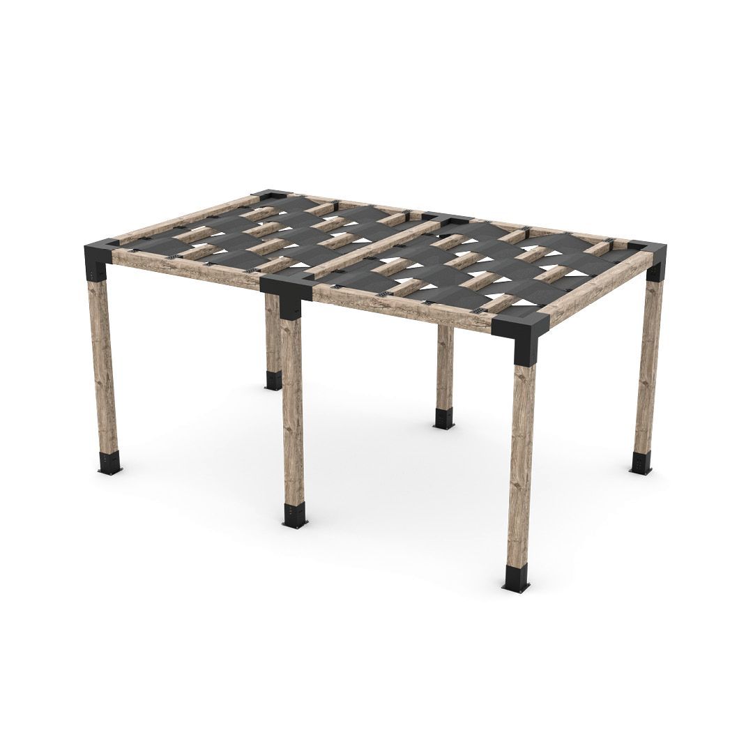 Double Pergola Kit with Wave Shades for 6x6 Wood Posts