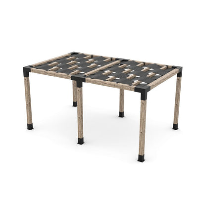 Double Pergola Kit with Wave Shades for 6x6 Wood Posts
