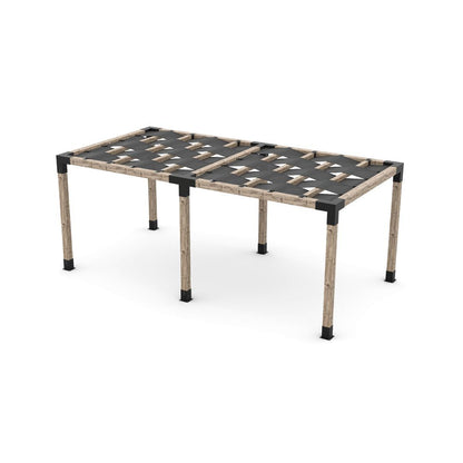 Double Pergola Kit with Wave Shades for 6x6 Wood Posts