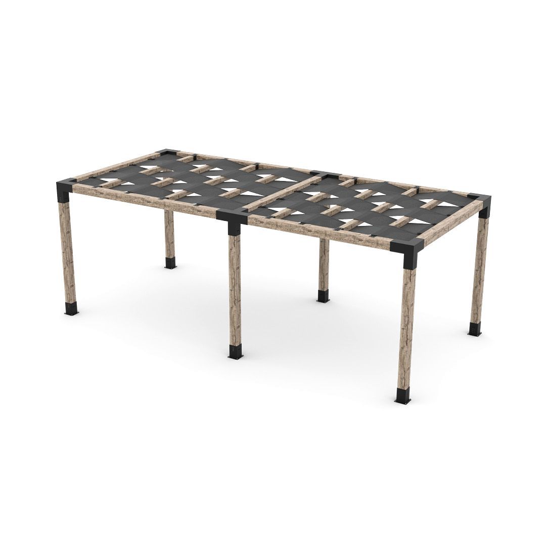 Double Pergola Kit with Wave Shades for 6x6 Wood Posts