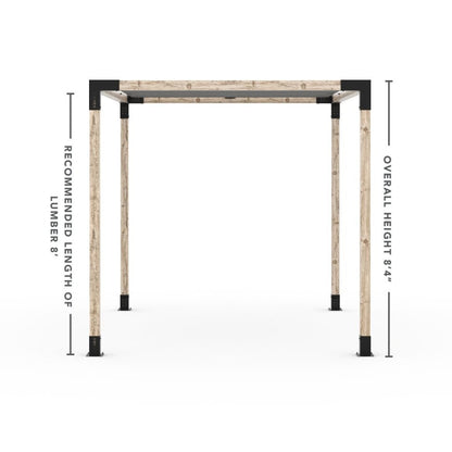 Pergola Kit With Shade Sail For 4X4 Wood Posts _8x12_graphite _8x12_crimson _8x12_denim _8x12_white