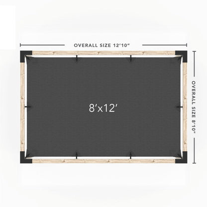Pergola Kit With Shade Sail For 4X4 Wood Posts _8x12_graphite _8x12_crimson _8x12_denim _8x12_white