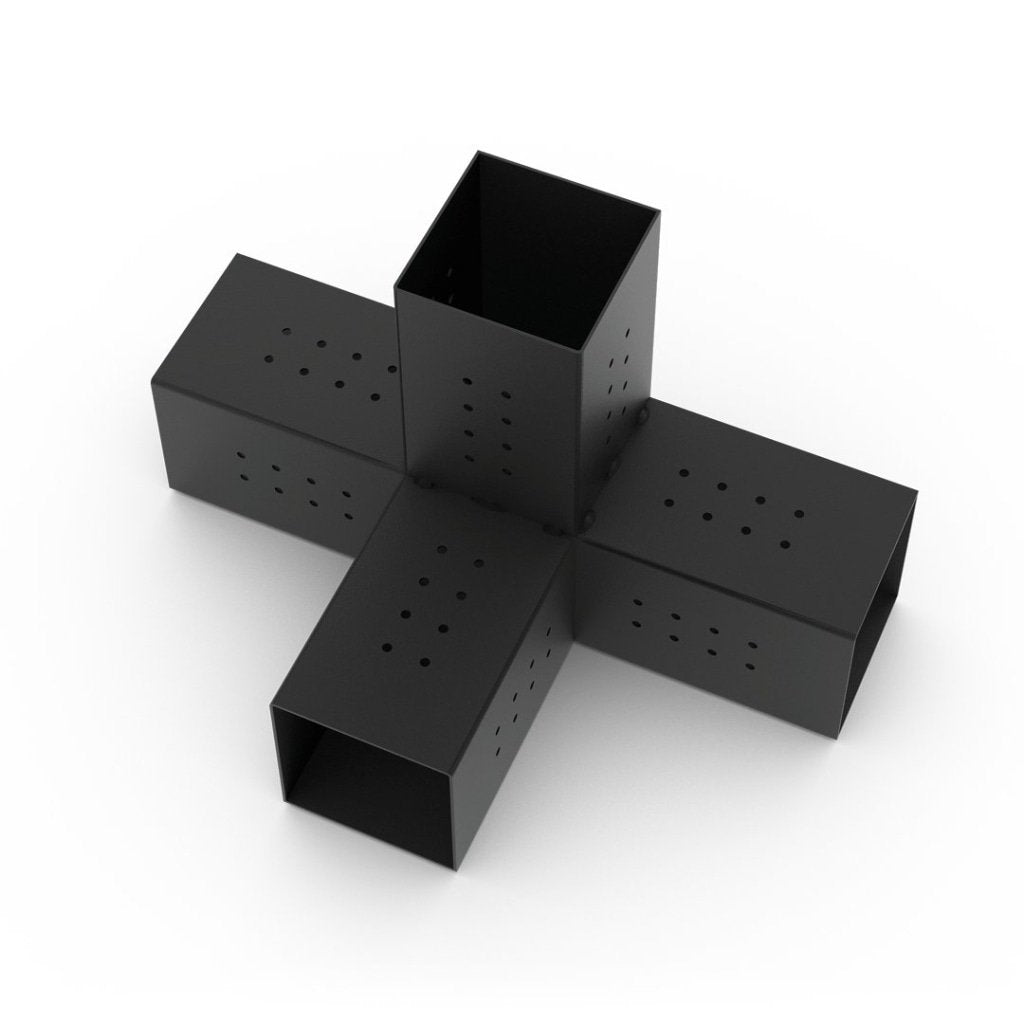 QUAD 4 Arm Pergola Extension Bracket for 6x6 Rough Cut Wood Posts