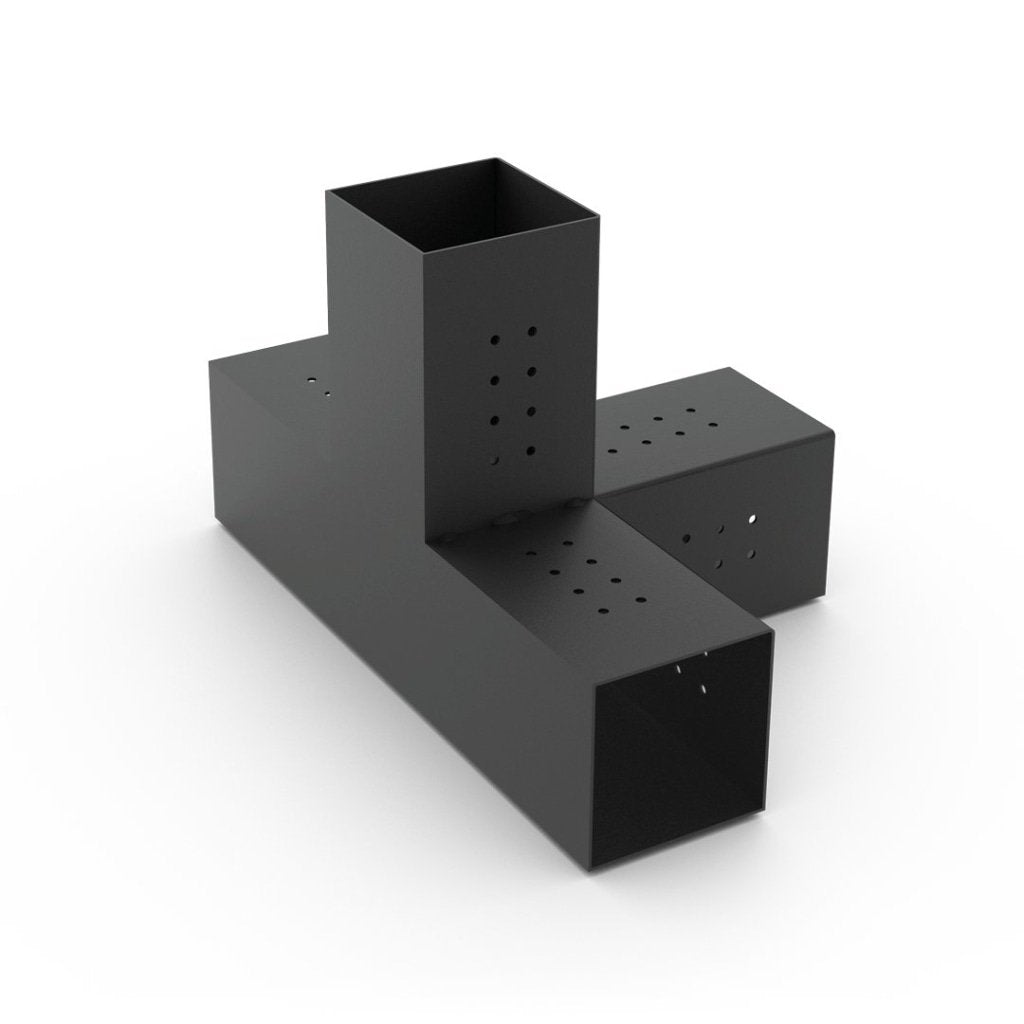 QUAD 4 Arm Pergola Extension Bracket for 6x6 Rough Cut Wood Posts