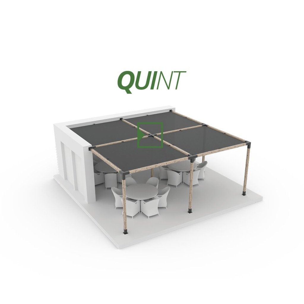 QUINT 5 Arm Pergola Structure Extension Bracket with SOLO for 4x4 Wood Posts