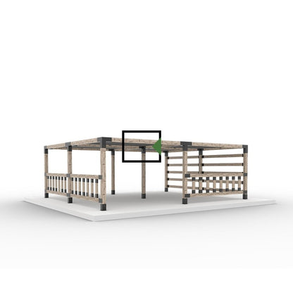 QUINT 5 Arm Pergola Structure Extension Bracket with SOLO for 6x6 Wood Posts