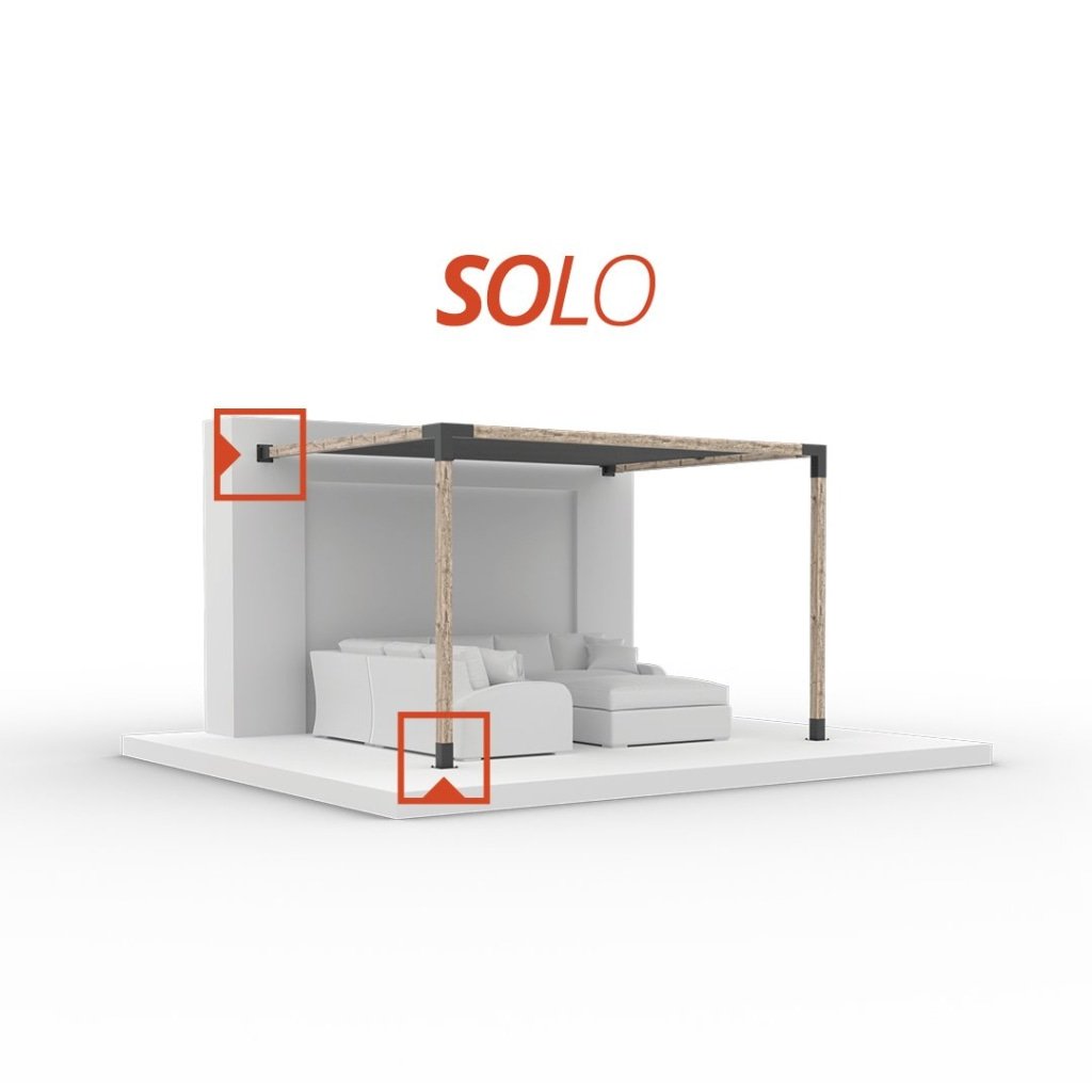 SOLO Pergola Post Base and Wall Mount Bracket for 4x4 Wood Posts | 4 Pack