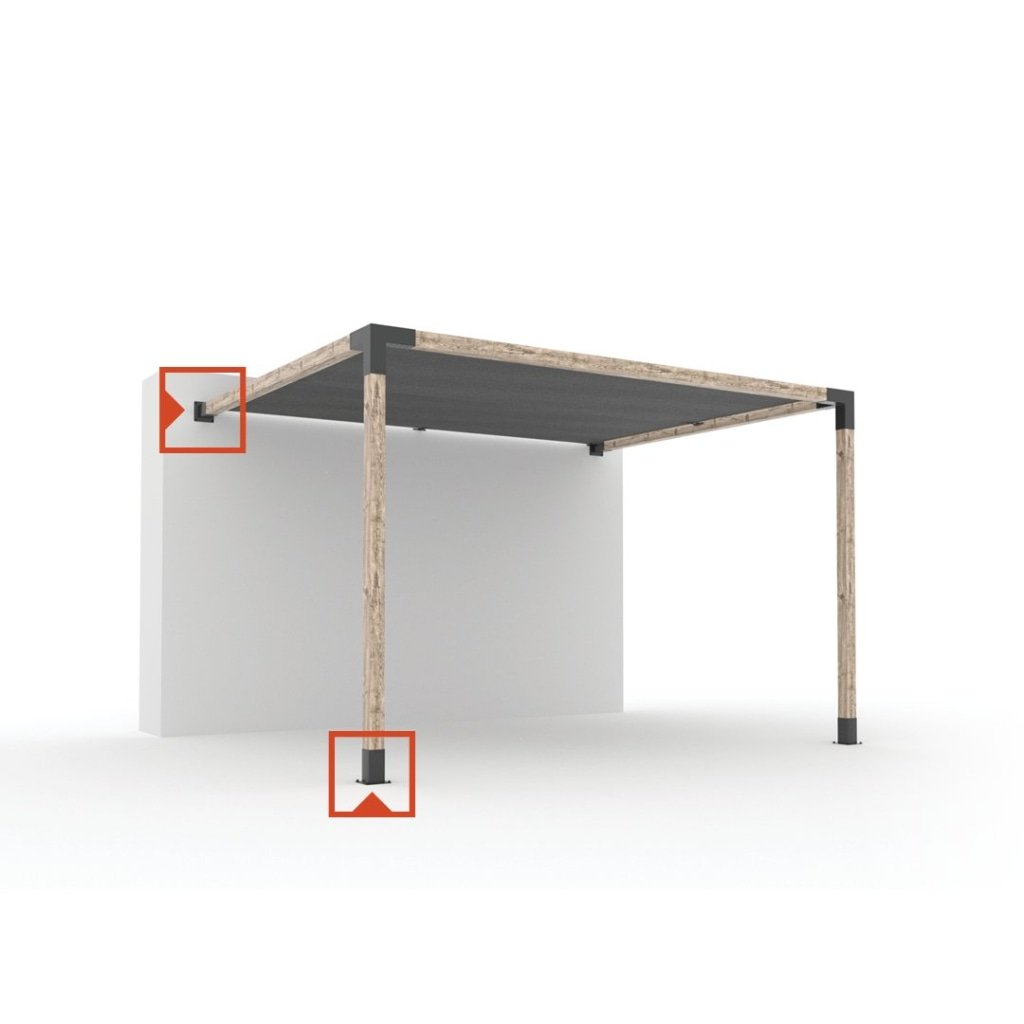 SOLO Pergola Post Base and Wall Mount Bracket for 4x4 Wood Posts | 4 Pack