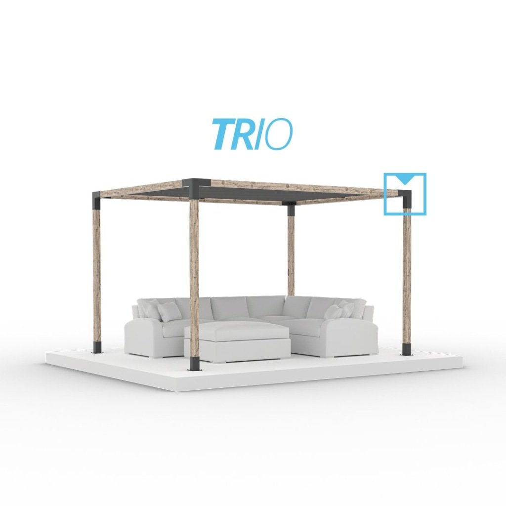 TRIO 3 Arm Pergola Corner Bracket for 4x4 Wood Posts | 2 Pack
