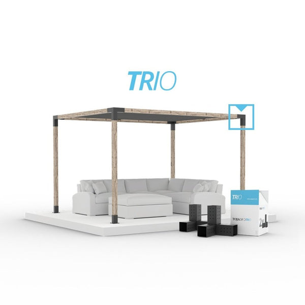 TRIO 3 Arm Pergola Corner Bracket for 4x4 Wood Posts | 2 Pack