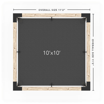 Pergola Kit With Shade Sail For 6x6 Wood Posts _10x10_graphite _10x10_crimson _10x10_denim _10x10_white