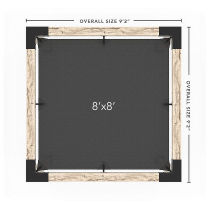 Pergola Kit With Shade Sail For 6x6 Wood Posts _8x8_graphite _8x8_crimson _8x8_denim _8x8_white
